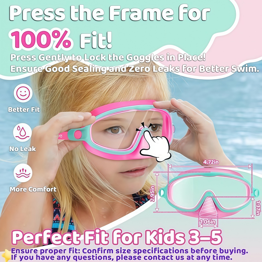 Kids Swim Goggles with Nose Co - Diving Mask 评论和价格