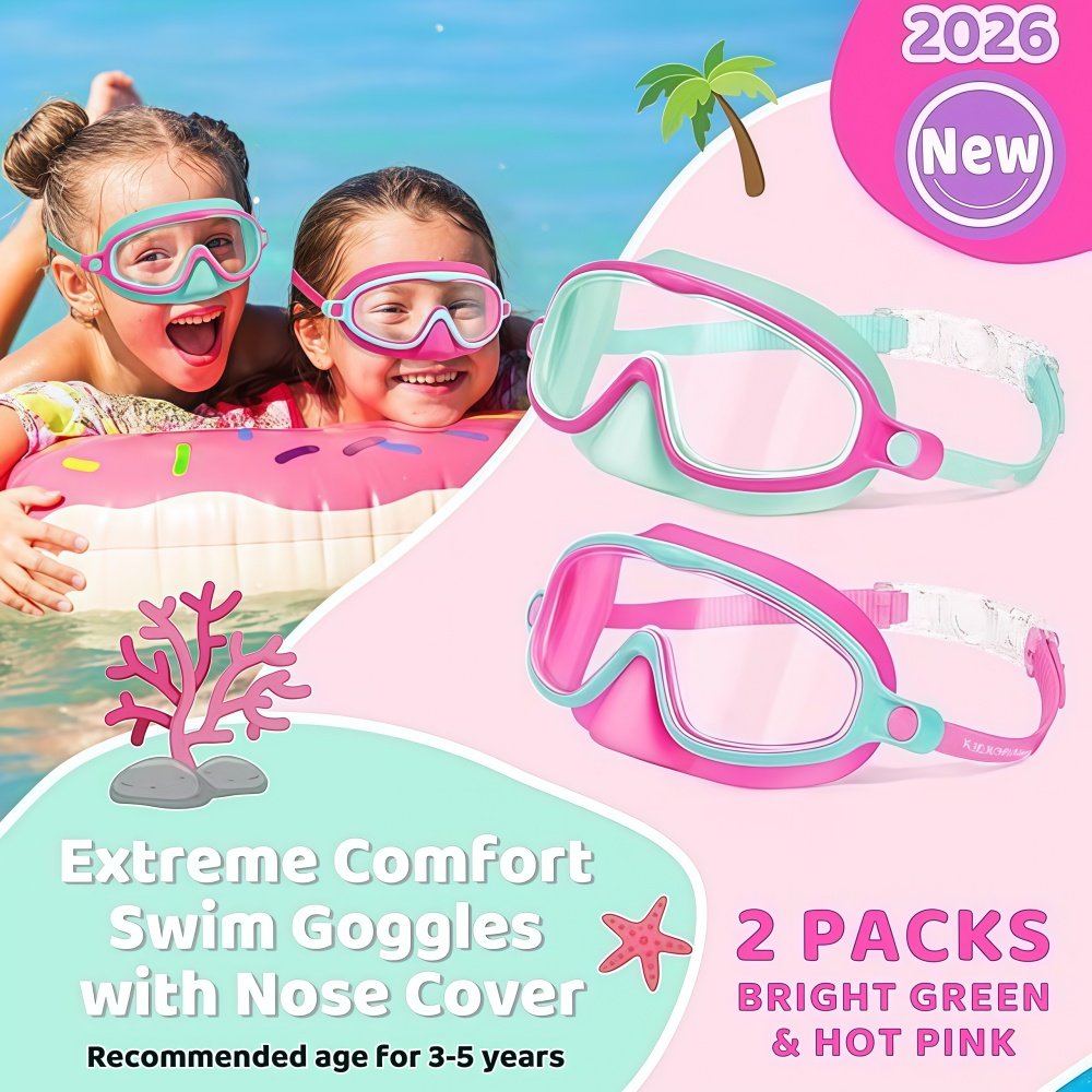 Kids Swim Goggles with Nose Co - Diving Mask 评论和价格