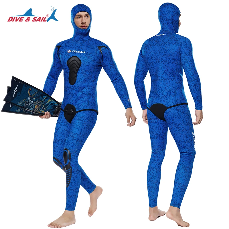 5mm Neoprene Two-Piece Open Ce - Wetsuit Men 评论和价格